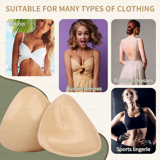 Women Invisible Double Sided Sticky Push up Bra Inserts Reusable Adhesive Ultra Breast Lift Padding Insert Cup Enhancer Pads